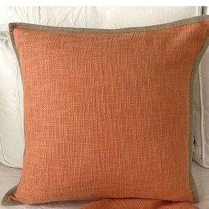 Pottery Barn Basketweave 100% Cotton Orange Pillow Cover 20x20